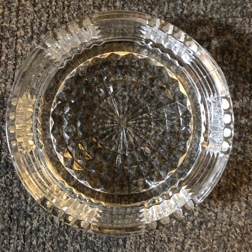 Vintage Small Glass Basket Weave Trinket Dish(es)